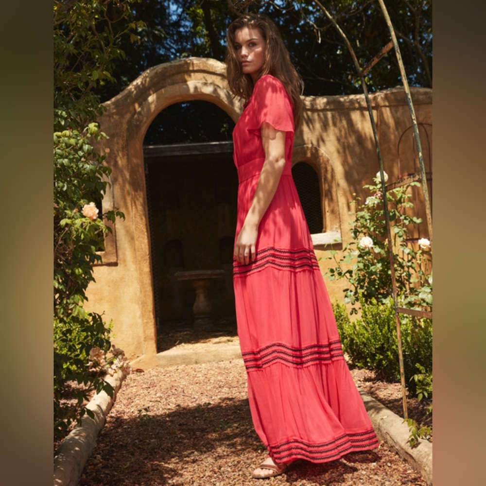 Boden Vibrant pink Rik rak Maxi Dress